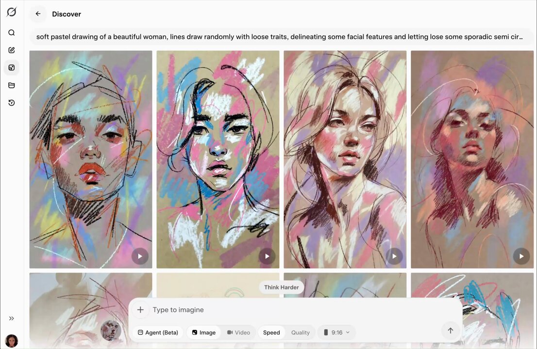 一个美丽的女人的柔和柔和的绘画，线条随机绘制