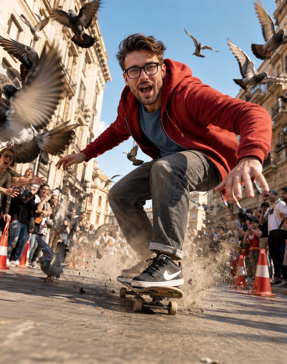 Create a Dynamic hyper‑realistic low‑angle street scene bath