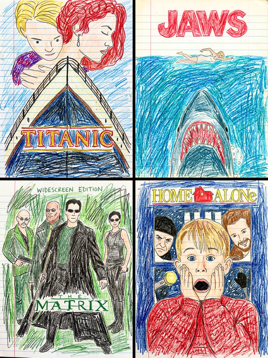 Transform this movie poster into a child’s crayon drawing on