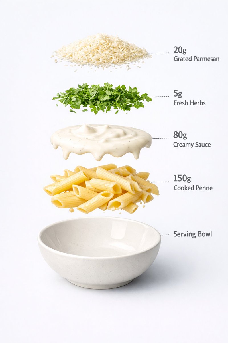 准备好的乳白色的超逼真食品摄影