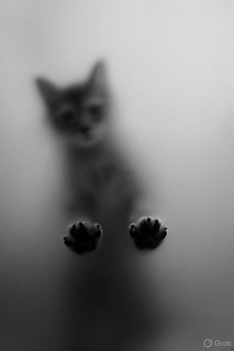 Qora va oq fotosuratda xira siluet aks etgan
