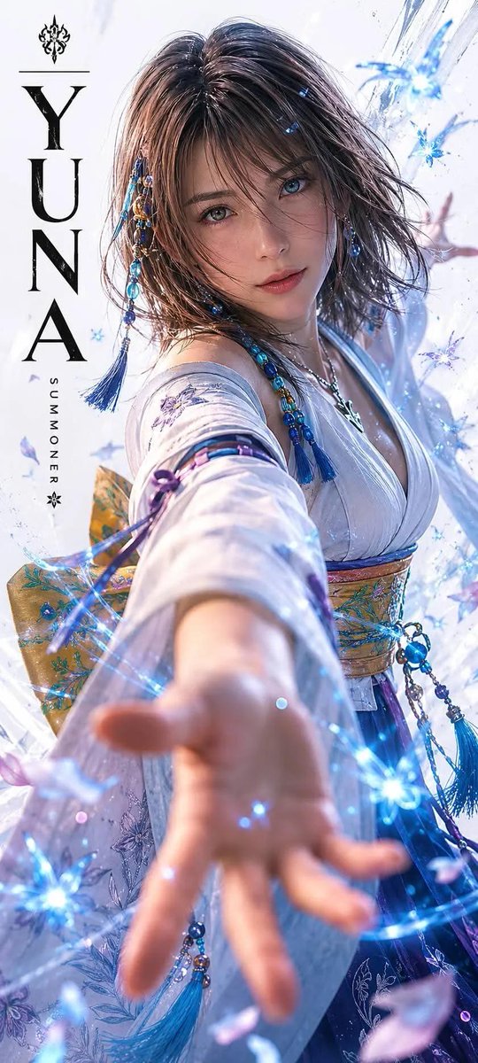 Realistic live-action style of Rikku from Final Fantasy X, a