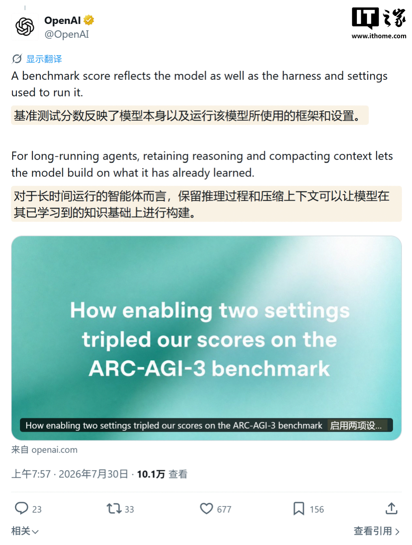 OpenAI’s two improvements raise GPT-5.6 Sol’s score by 188% on the AI benchmark ARC-AGI-3