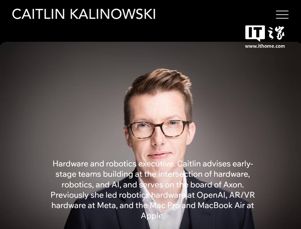 Former OpenAI Robotics Head Caitlin Kalinowski Joins Anthropic; Previously Developed the Mac Pro at Apple