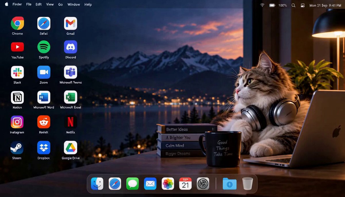 Tumia up kuunda mazingira ya hali ya juu ya eneo-kazi la macOS la 16:9
