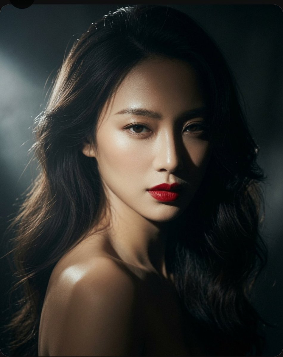 一位令人惊叹的东亚女性的高端电影肖像