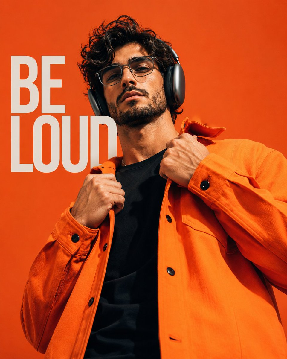 Premium fashion campaign.
Main Subject: Male model wearing a