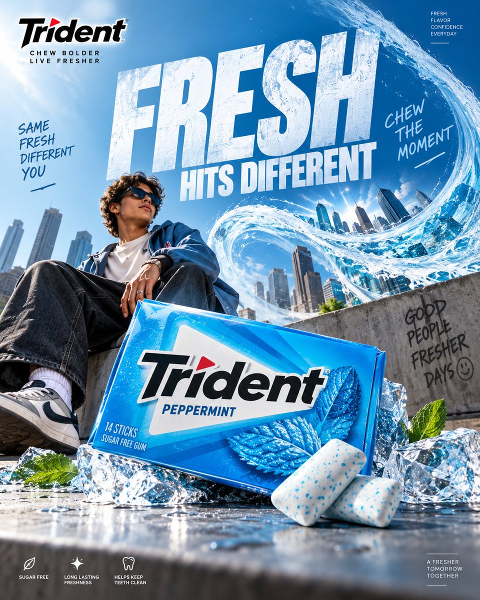 TRIDENT. كيشغل دور المدير الفني ديال السوشيال ميديا والكولاج الرقمي