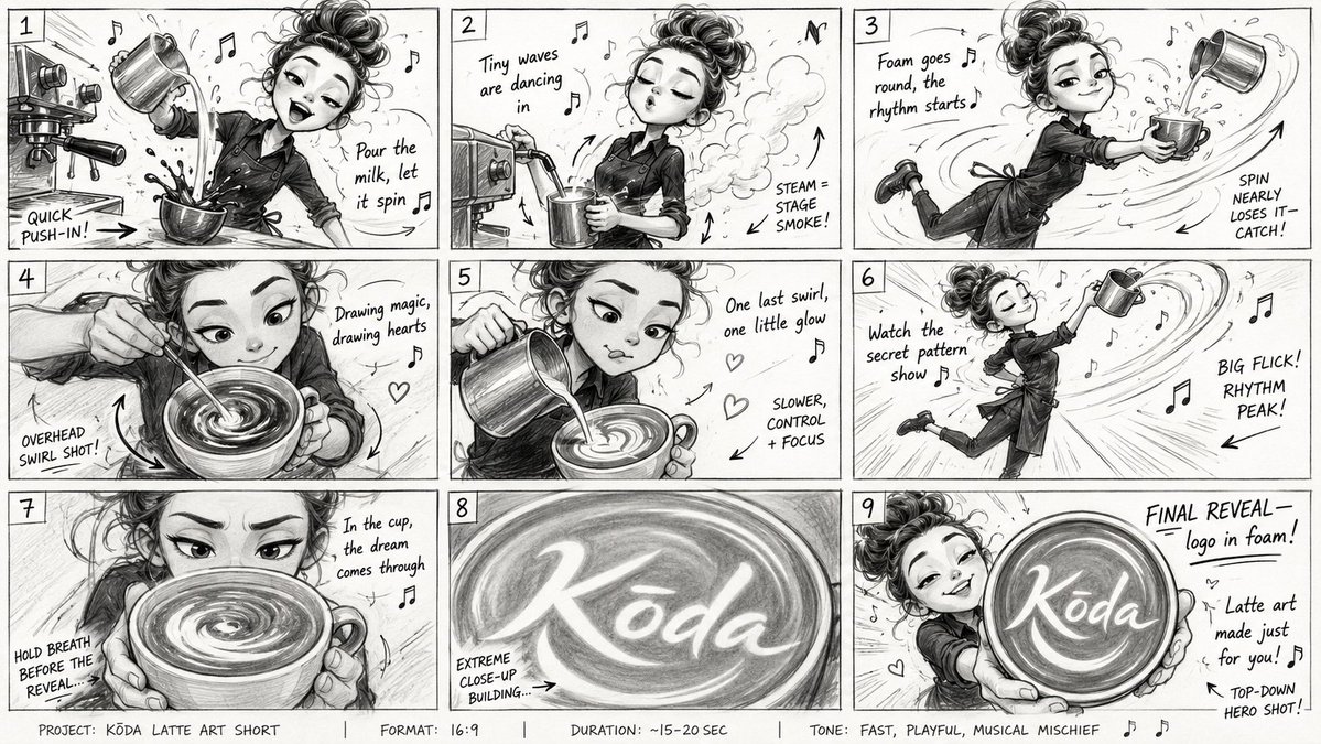 Create a storyboard for a creative and artistic video about