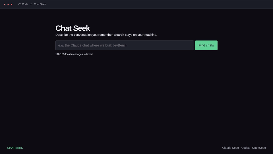 How to Find and Resume Claude Code, Codex, and OpenCode Chats in VS Code with Chat Seek
