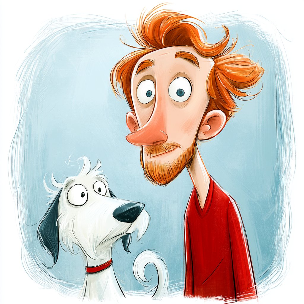 A charming editorial cartoon style that blends expressive ch