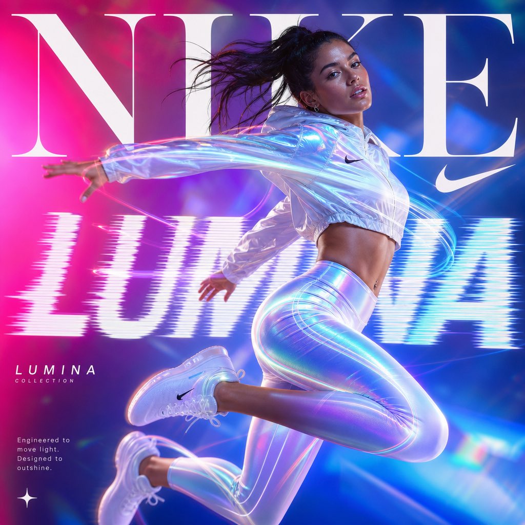 Nike-এর হাইপার-রিয়ালিস্টিক মডেলকে দেখানো গতিশীল ফ্যাশন বিজ্ঞাপন