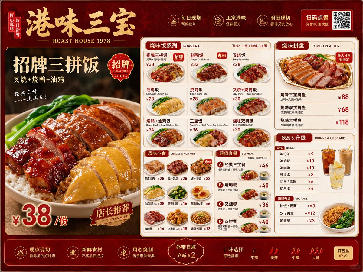 请生成 1 张高质量的餐饮品牌菜单设计图。

餐饮类型：【餐饮品类】
品牌名称：【品牌名】
英文副标题 / 品牌标语：【