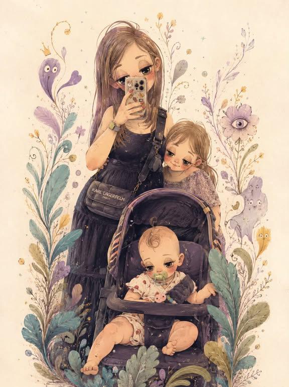 Whimsical surreal hand-drawn cartoon illustration of the att