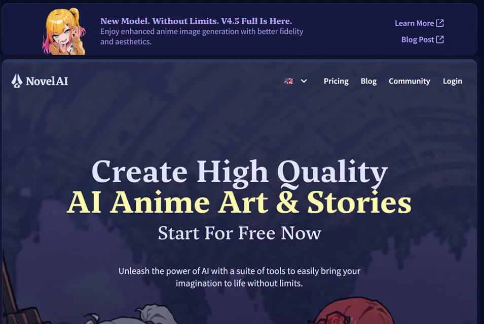 NovelAIによるストーリー補完と二次元画像制作の画面イメージ