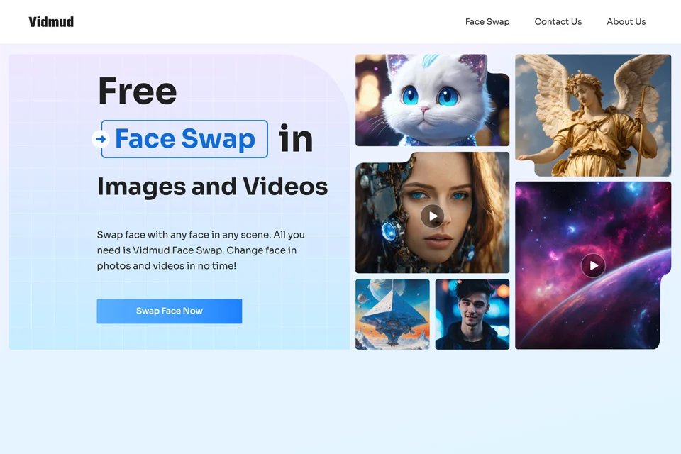 Vidmud online AI face-swapping tool cover image