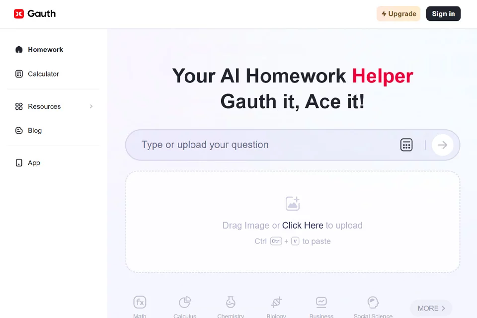 مشهد ديال التعرّف على المسائل بالتصوير وتعلّم حلّ مسائل الرياضيات والعلوم مع Gauthmath