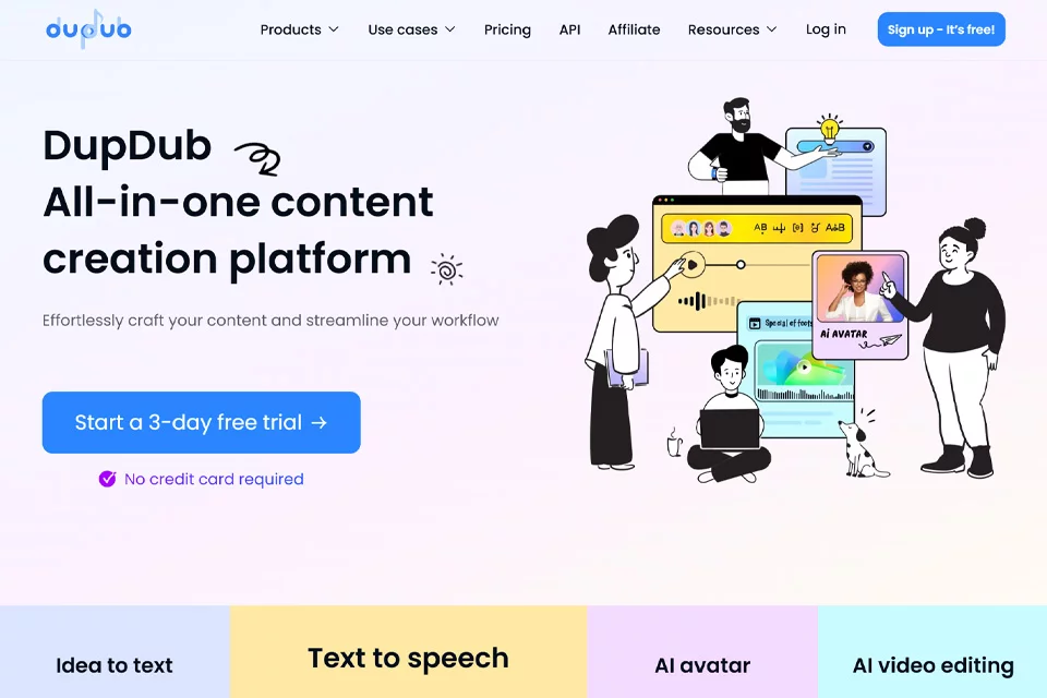 Giao diện sáng tạo âm thanh và bản địa hóa video của DupDub