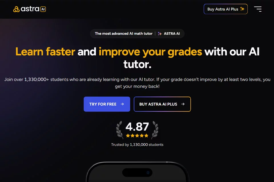 واجهة منتج Astra AI لتحليل أسئلة التعلّم