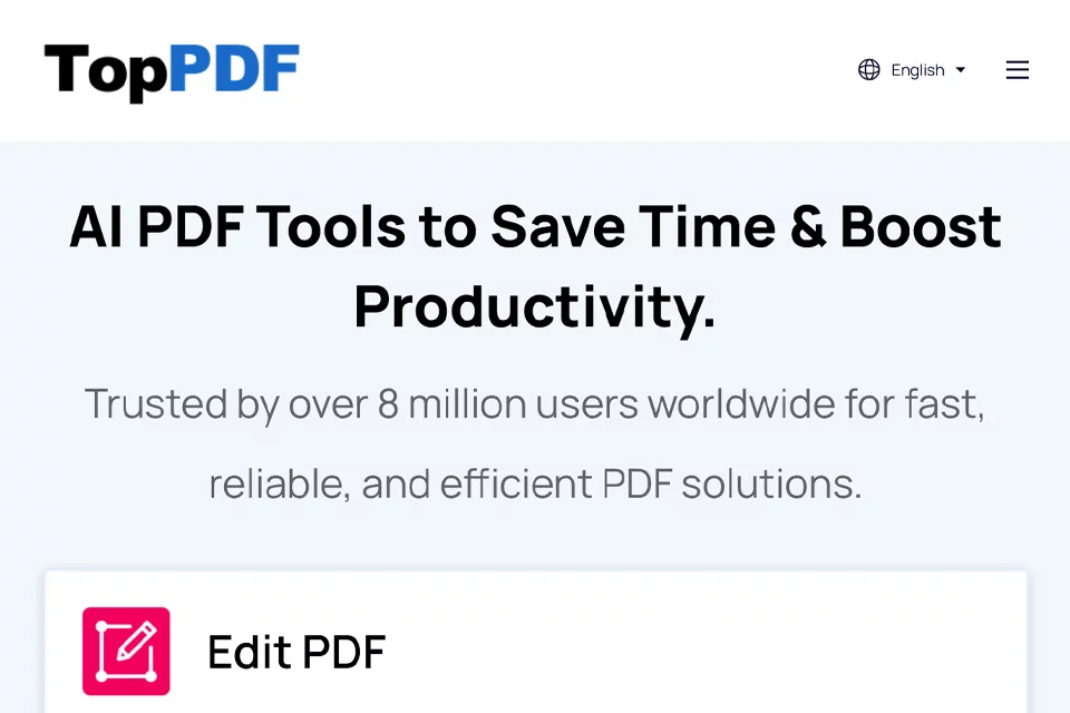 صورة الغلاف ديال أداة TopPDF لمعالجة PDF أونلاين