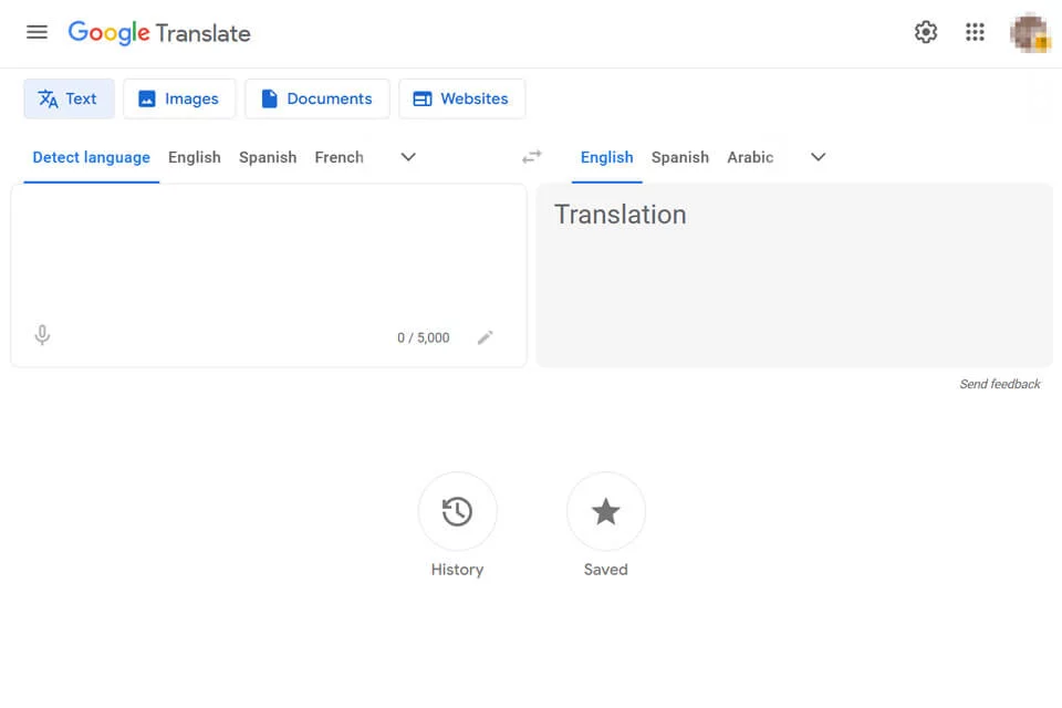 Google翻訳のテキスト・画像・ドキュメント・ウェブサイト翻訳入口