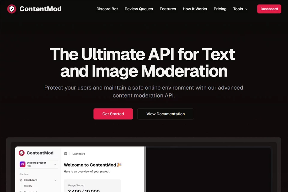 ContentMod مواد کی جانچ کے API پروڈکٹ کا سرورق