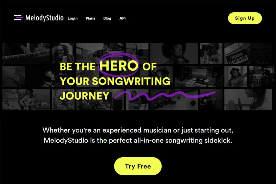 MelodyStudioで歌詞からメロディーを編集する制作画面
